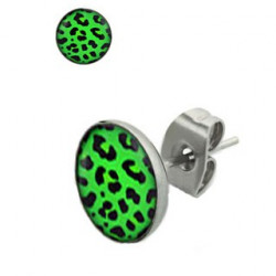 Puces d'oreilles motif léopard vert et noir Doyx Bijoux3,30 €