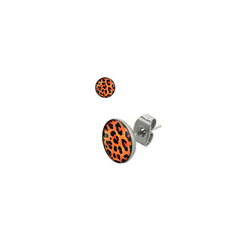 Puces d'oreilles motif léopard orange noir Dax Bijoux3,30 €