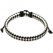Bracelet noir et blanc tressé en diagonale Hir Bijoux4,60 €