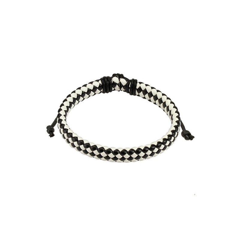 Bracelet noir et blanc tressé en diagonale Hir Bijoux4,60 €