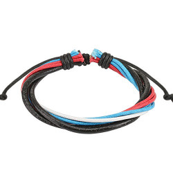 Bracelet cordons cuir rouge bleu blanc noir Tyu Bijoux4,60 €