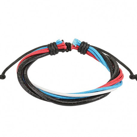 Bracelet cordons cuir rouge bleu blanc noir Tyu Bijoux4,60 €