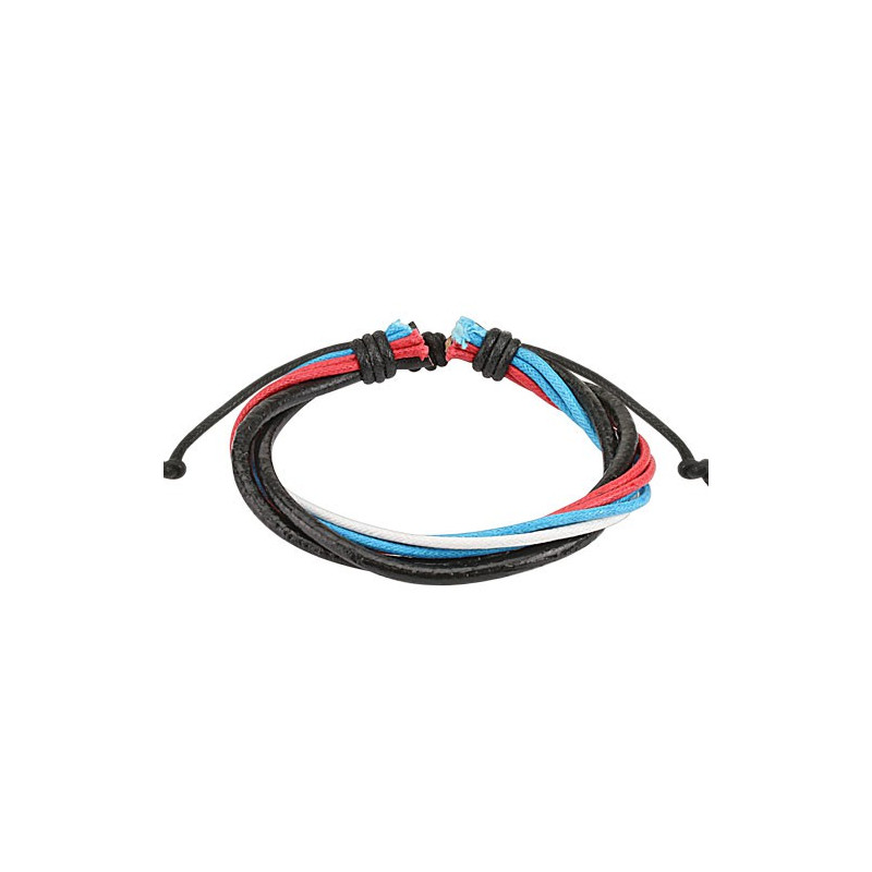 Bracelet cordons cuir rouge bleu blanc noir Tyu Bijoux4,60 €