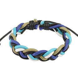 Bracelet cordons cuir cordon tressé bleu Was Bijoux4,60 €