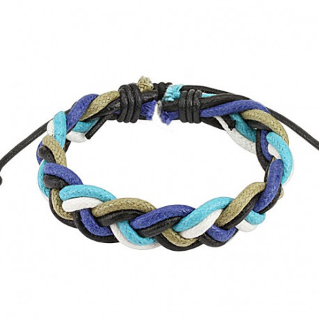 Bracelet cordons cuir cordon tressé bleu Was Bijoux4,60 €