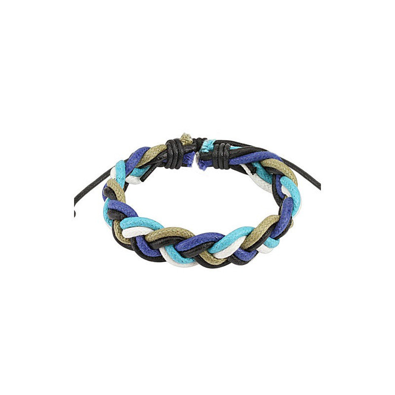 Bracelet cordons cuir cordon tressé bleu Was Bijoux4,60 €