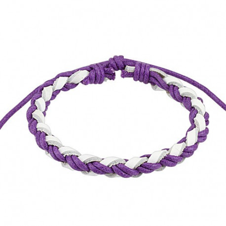 Bracelet cordons tressé cuir violet blanc Wol Bijoux4,60 €
