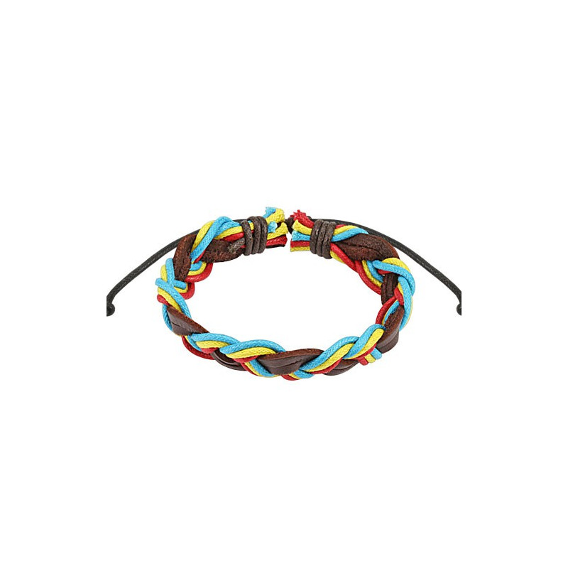 Bracelet cordons tressé rasta en cuir Waj Bijoux4,60 €