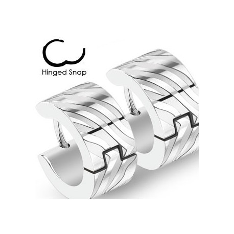 Boucle anneau oreille acier gravé zébré Kay Bijoux6,85 €