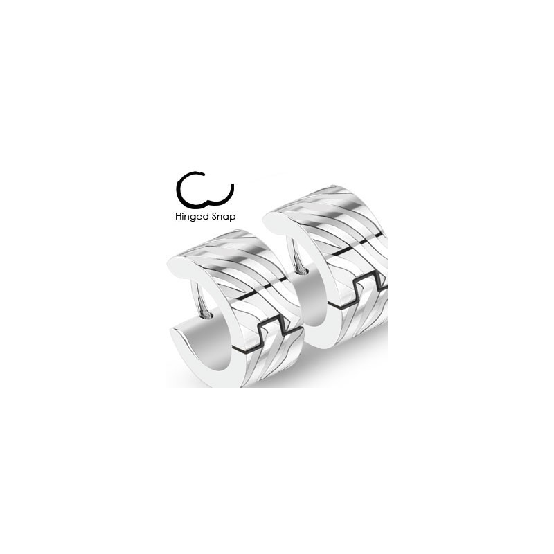 Boucle anneau oreille acier gravé zébré Kay Bijoux6,85 €