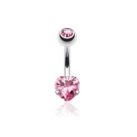 Piercing nombril cœur rose serti Kazi Piercing nombril4,49 €