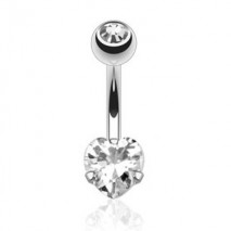 Piercing nombril cœur blanc serti Koxi Piercing nombril4,49 €