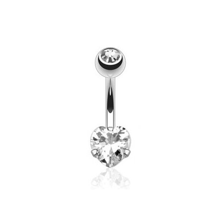 Piercing nombril cœur blanc serti Koxi Piercing nombril4,49 €