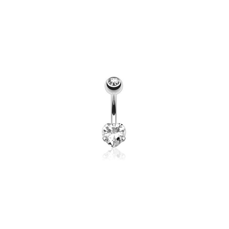 Piercing nombril cœur blanc serti Koxi Piercing nombril4,49 €