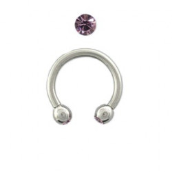 Piercing fer à cheval 8mm et cristal violet Gît Piercing oreille3,60 €