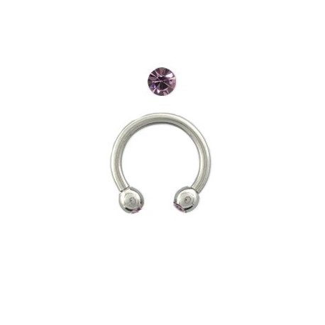 Piercing fer à cheval 8mm et cristal violet Gît Piercing oreille3,60 €
