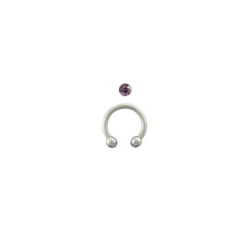 Piercing arcade 8 mm anodisé rose