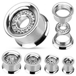 Piercing tunnel acier et zirconiums blanc 8mm Faz Piercing oreille7,49 €
