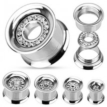 Piercing tunnel acier et zirconiums blanc 12mm Foz Piercing oreille8,99 €