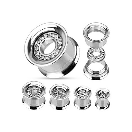 Piercing tunnel acier et zirconiums blanc 14mm Fyz Piercing oreille9,99 €