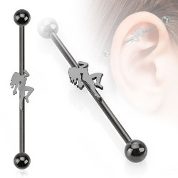 Piercing industriel noir pin up 38mm Gaqy Piercing oreille5,49 €