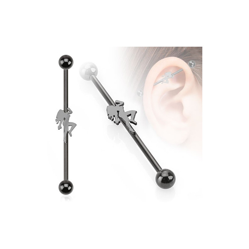 Piercing industriel noir pin up 38mm Gaqy Piercing oreille5,49 €
