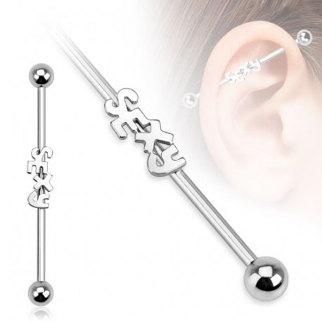 Piercing arcade 8 mm anodisé rose