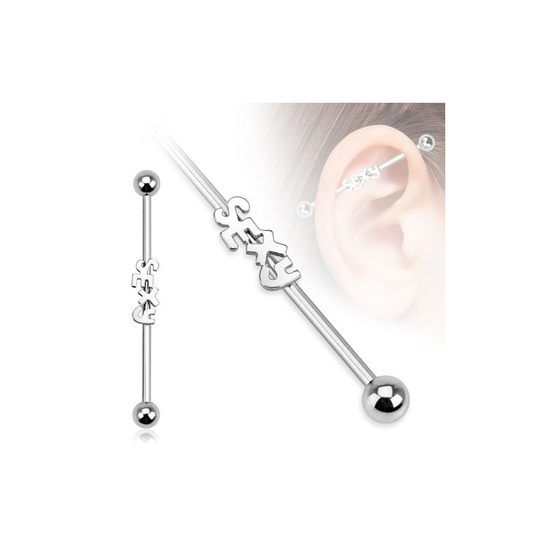 Piercing arcade 8 mm anodisé rose