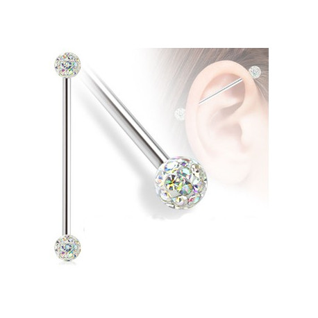 Piercing industriel 32mm avec boules en aurore boréale Haxu Piercing oreille12,49 €