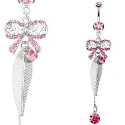 Piercing nombril ruban rose et feuille Elas Piercing nombril8,90 €
