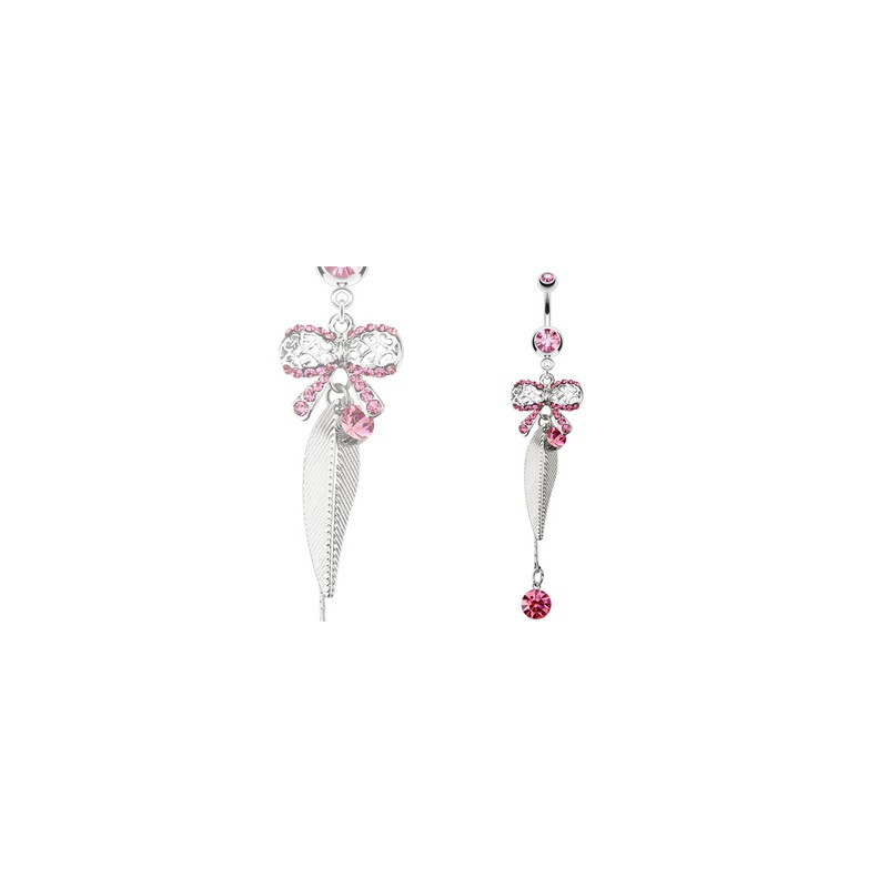 Piercing nombril ruban rose et feuille Elas Piercing nombril8,90 €