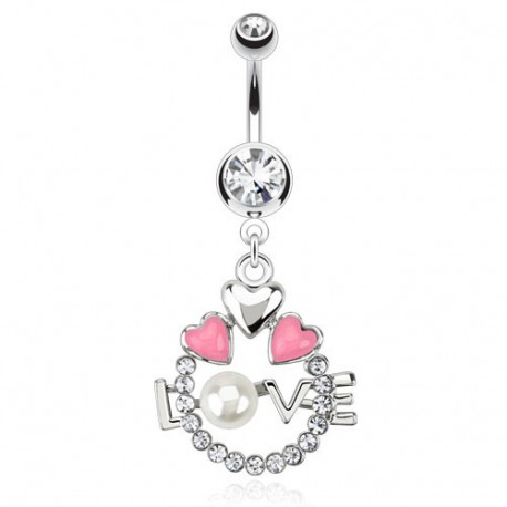 Piercing nombril avec cœurs love rose Jedit Piercing nombril7,85 €