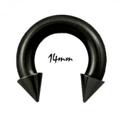 Piercing fer à cheval 14 x 4mm noir et pointes Cas Piercing oreille5,90 €