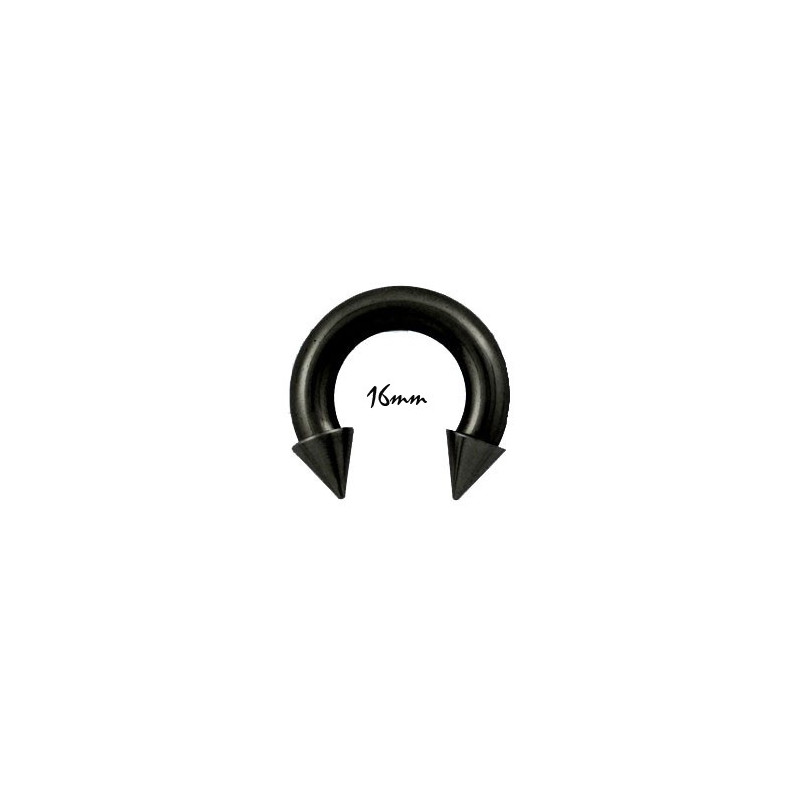 Piercing fer à cheval 16 x 4mm noir et pointes Fag Piercing oreille5,90 €