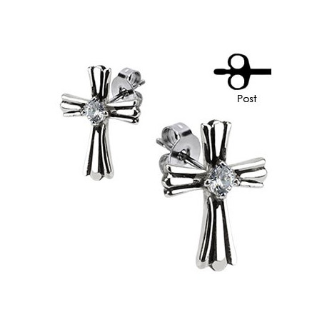 Puces d'oreilles croix et zirconium blanc Avon Bijoux11,49 €