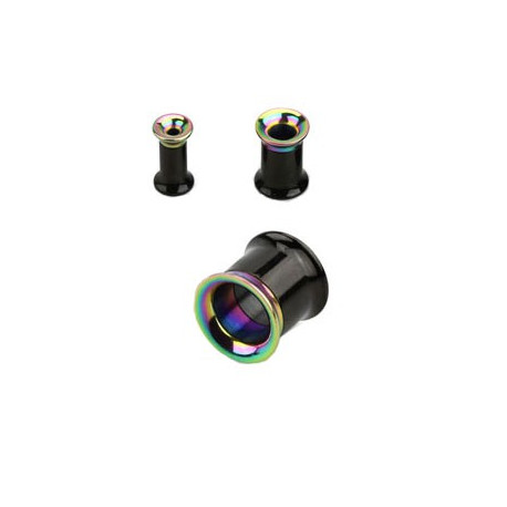 Piercing tunnel noir et arc en ciel 12mm Billot Piercing oreille6,99 €