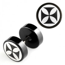 Faux piercing plug noir croix chopper Toit Faux piercing4,75 €
