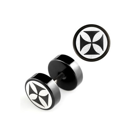 Faux piercing plug noir croix chopper Toit Faux piercing4,75 €