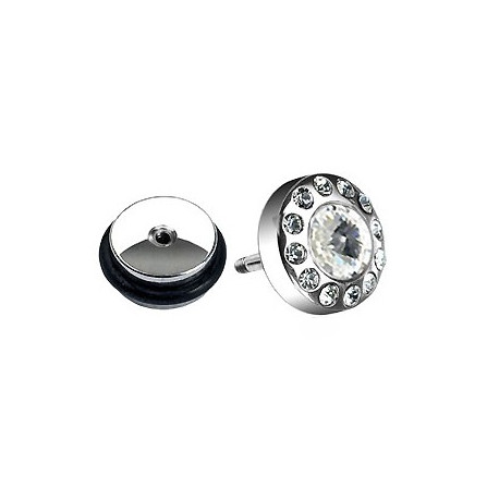 Faux piercing plug acier et cristal blanc Taz Faux piercing4,60 €