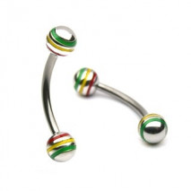 Piercing arcade 10mm avec boules Rasta Laya Piercing arcade4,60 €