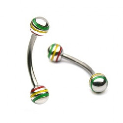 Piercing arcade 10mm avec boules Rasta Laya Piercing arcade4,60 €