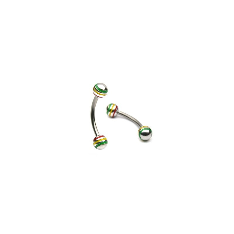 Piercing arcade 10mm avec boules Rasta Laya Piercing arcade4,60 €