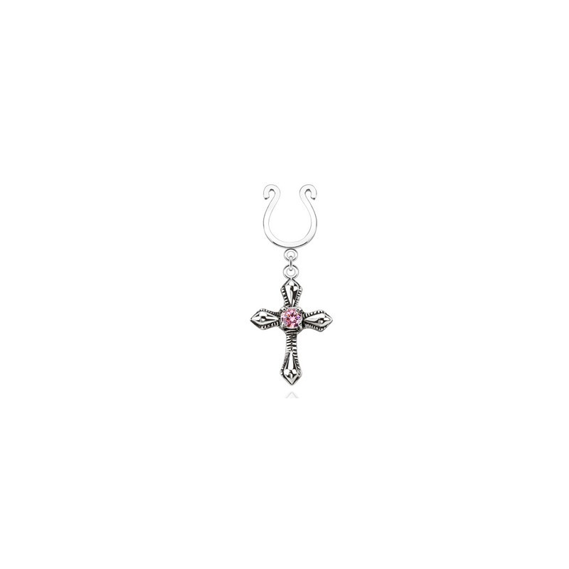 Faux piercing téton croix et zirconium rose Juxa Faux piercing5,49 €