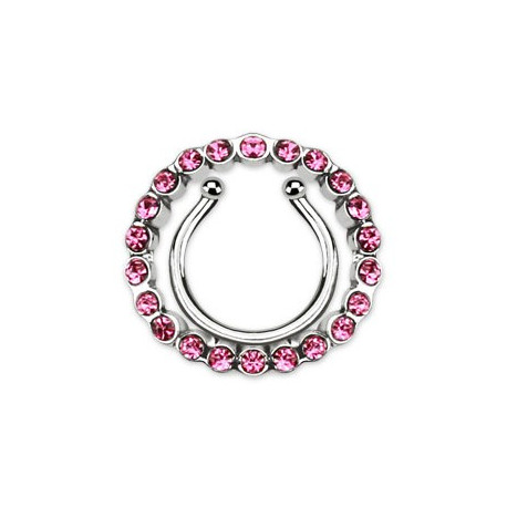 Piercing arcade 8 mm anodisé rose