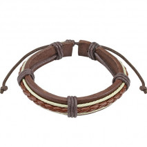 Bracelet en cuir marron et cordes tressées Xase Bijoux4,60 €
