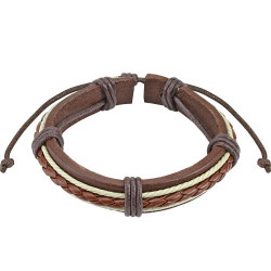 Bracelet en cuir marron et cordes tressées Xase Bijoux4,60 €
