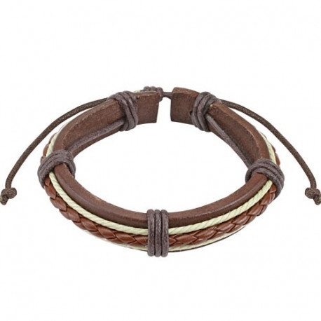 Bracelet en cuir marron et cordes tressées Xase Bijoux4,60 €