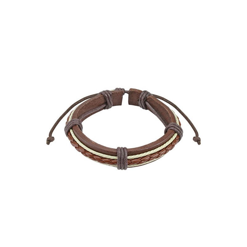 Bracelet en cuir marron et cordes tressées Xase Bijoux4,60 €