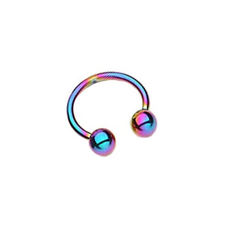 Piercing fer à cheval 10mm arc en ciel et boules Piercing oreille4,49 €