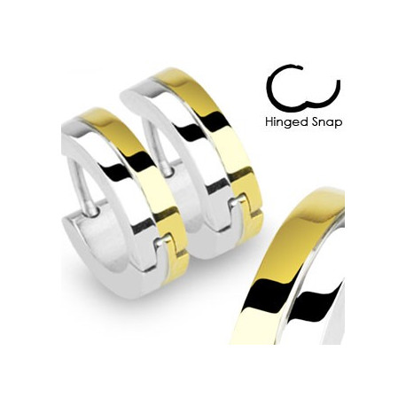 Boucle anneau oreille avec lignes doré Qaga Bijoux6,85 €